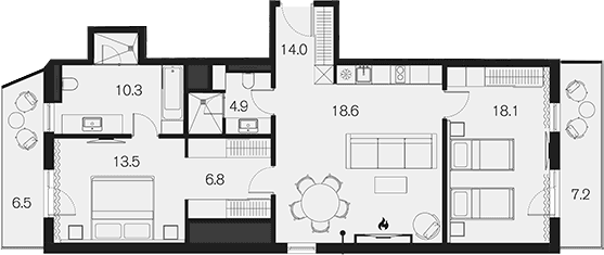 Продается 2-комн. квартира, 86.2 м²