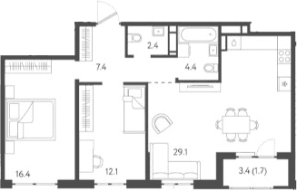 Продается 3-комн. квартира, 70.6 м²