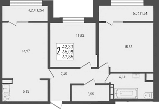 Продается 3-комн. квартира, 65.08 м²