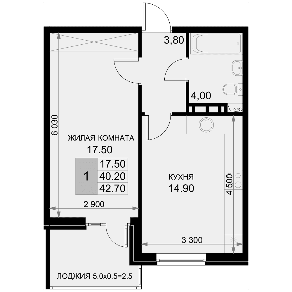 Продается 1-комн. квартира, 38.6 м²