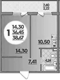 Продается 1-комн. квартира, 36.45 м²