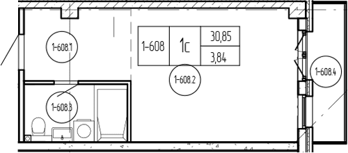 Продается 1-комн. квартира, 32.96 м²