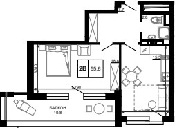 Продается 1-комн. квартира, 44.8 м²