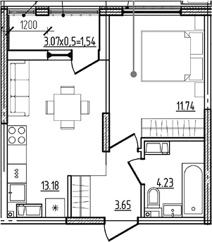 Продается 1-комн. квартира, 32.8 м²