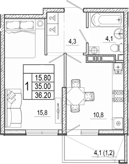 Продается 1-комн. квартира, 35 м²