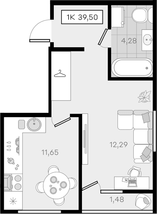 Продается 1-комн. квартира, 38.02 м²