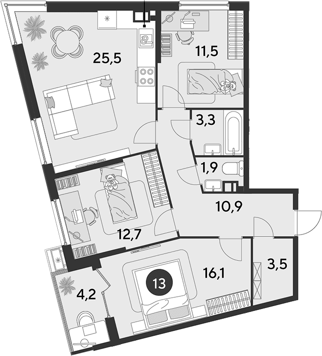 Продается 4-комн. квартира, 85.4 м²
