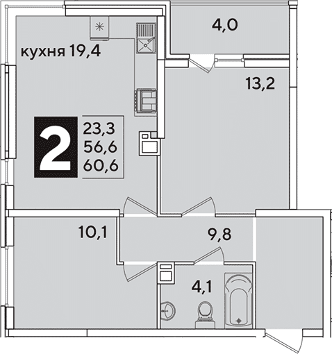 Продается 3-комн. квартира, 56.6 м²