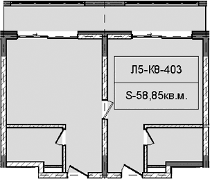 Продается 1-комн. квартира, 58.85 м²