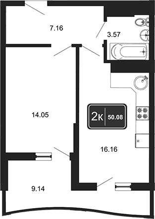 Продается 1-комн. квартира, 40.93 м²