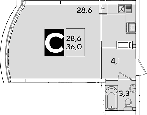Продается 1-комн. квартира, 36 м²