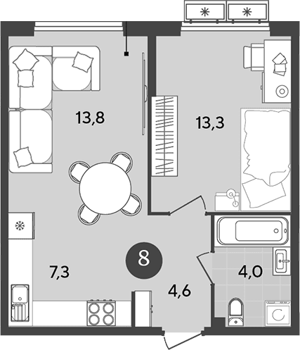 Продается 2-комн. квартира, 43 м²