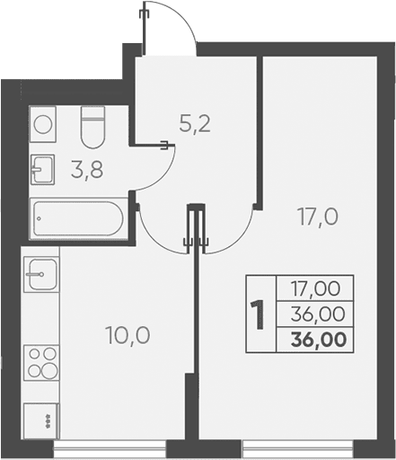 Продается 1-комн. квартира, 36 м²