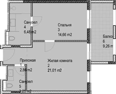 Продается 2-комн. квартира, 48.3 м²