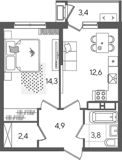 Продается 1-комн. квартира, 38 м²