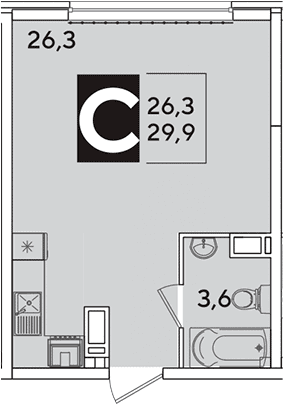Продается 1-комн. квартира, 29.9 м²
