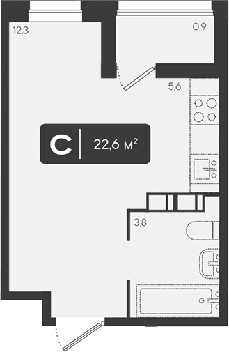 Продается 1-комн. квартира, 21.7 м²