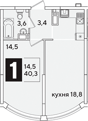 Продается 2-комн. квартира, 40.3 м²