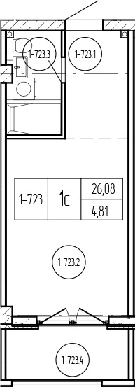 Продается 1-комн. квартира, 26.08 м²