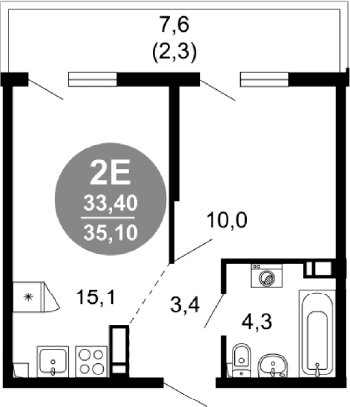 Продается 2-комн. квартира, 32.8 м²
