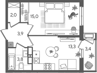 Продается 1-комн. квартира, 38 м²