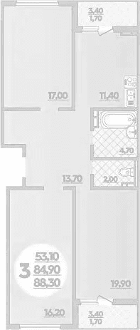Продается 3-комн. квартира, 84.9 м²