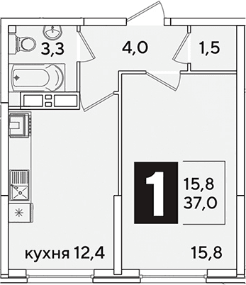 Продается 1-комн. квартира, 37 м²