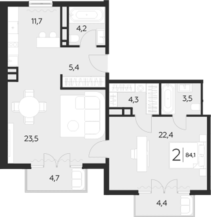 Продается 2-комн. квартира, 75 м²