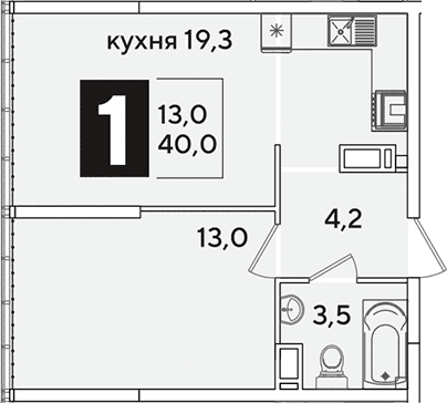 Продается 2-комн. квартира, 40 м²