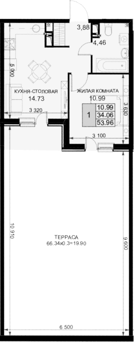Продается 1-комн. квартира, 34.06 м²