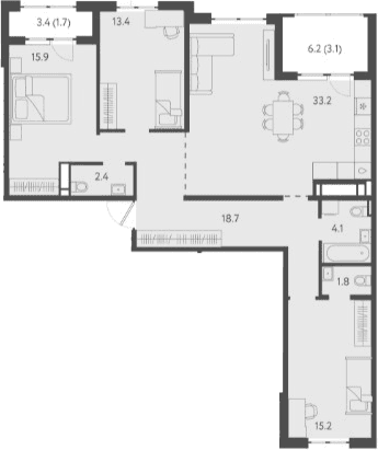 Продается 4-комн. квартира, 103.3 м²