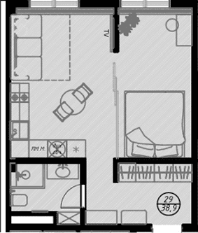 Продается 1-комн. квартира, 38.7 м²