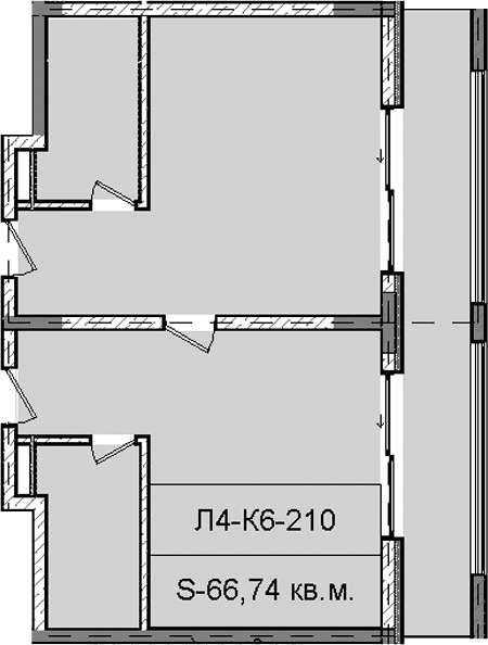 Продается 1-комн. квартира, 66.74 м²