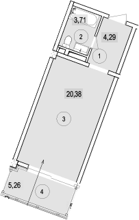 Продается 1-комн. квартира, 28.38 м²