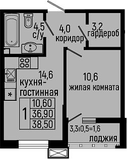 Продается 1-комн. квартира, 36.9 м²