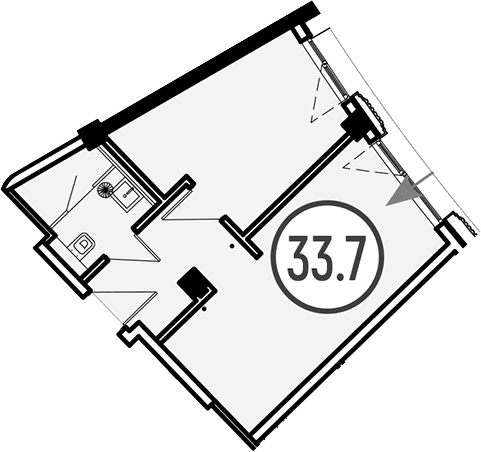 Продается 1-комн. квартира, 33.7 м²