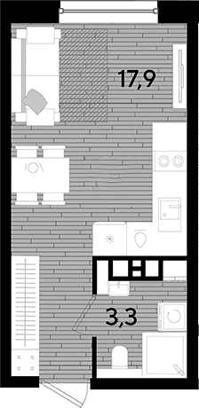 Продается 1-комн. квартира, 21.2 м²