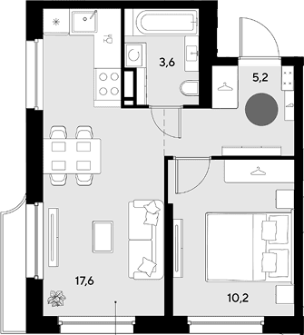 Продается 2-комн. квартира, 36.6 м²