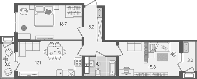 Продается 3-комн. квартира, 61.9 м²