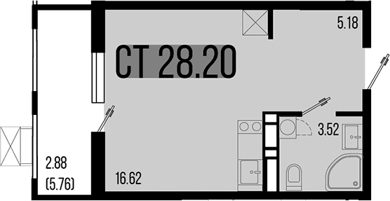 Продается 1-комн. квартира, 25.32 м²