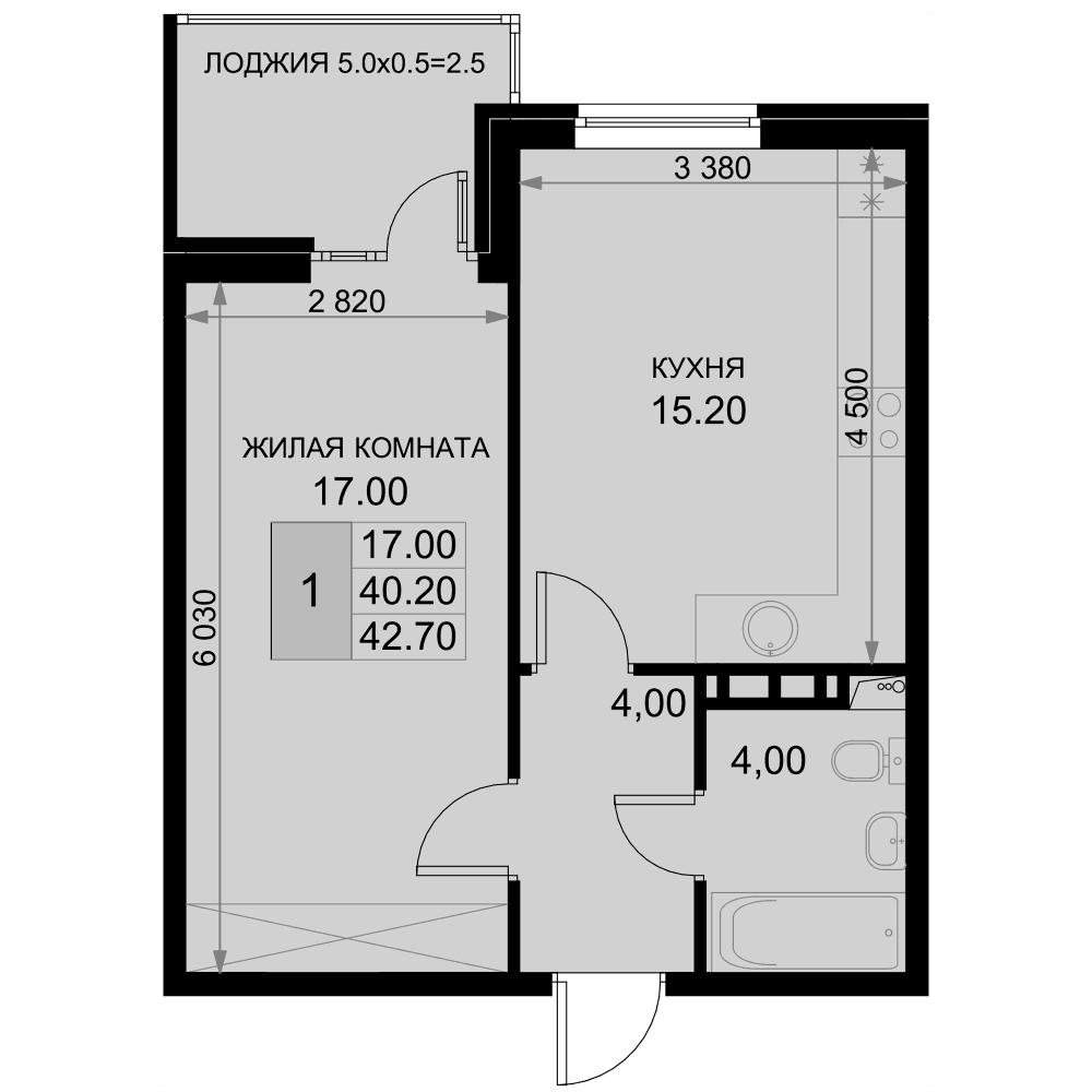 Продается 2-комн. квартира, 40.2 м²