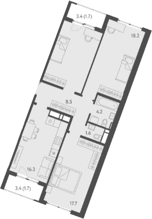 Продается 4-комн. квартира, 81.1 м²