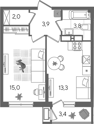 Продается 1-комн. квартира, 38 м²