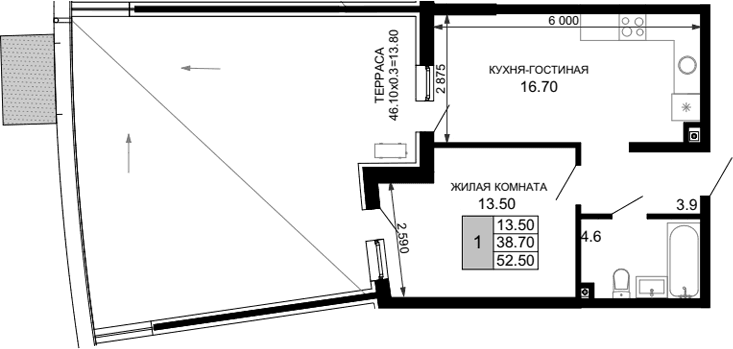 Продается 2-комн. квартира, 38.7 м²