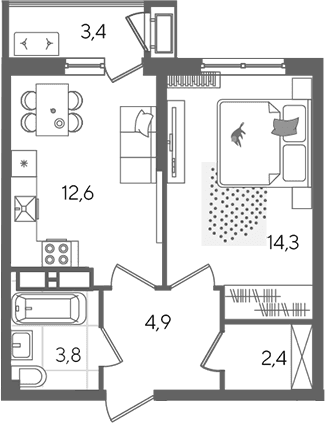 Продается 1-комн. квартира, 38 м²