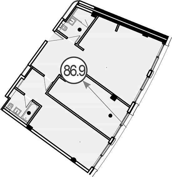 Продается 1-комн. квартира, 86.9 м²