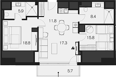 Продается 2-комн. квартира, 78 м²