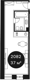Продается 1-комн. квартира, 36.85 м²