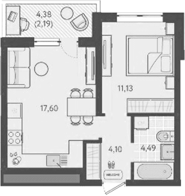 Продается 1-комн. квартира, 36.96 м²