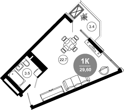 Продается 1-комн. квартира, 27.2 м²